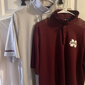 Adidas Men's Polo 3pk - Large Maroon, White, Grey 3 pack - Mississippi State